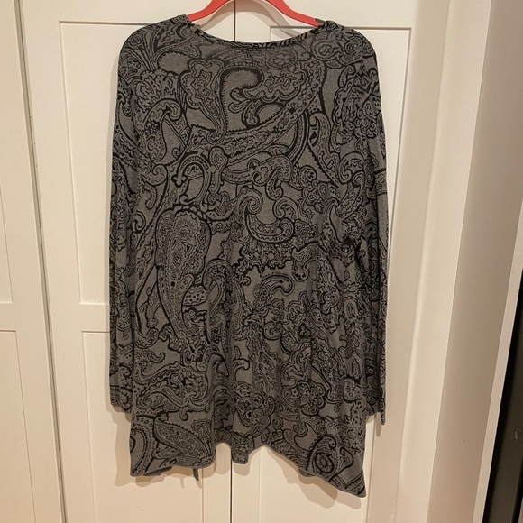 J.Jill Gray paisley open Cardigan - Size Large - Picture 2 of 4